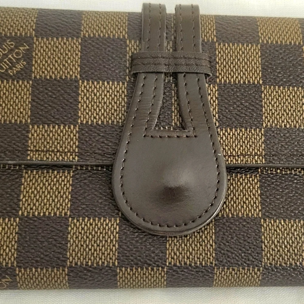 NEW Vintage Louis Vuitton Portefeuille Brazza Damier Ebene Wallet With Dustbag